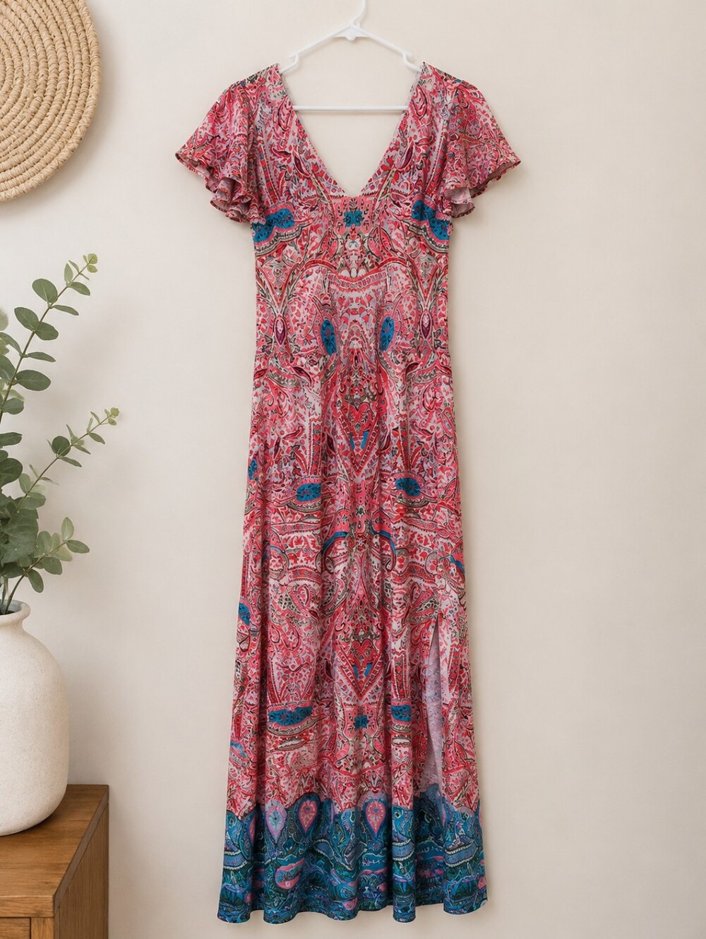 London Style Boho Paisley Maxi Dress | Size 8